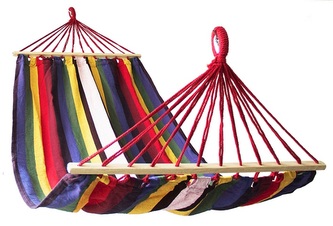 Houpací síť CALTER® FIESTA 200x100 cm, duhová