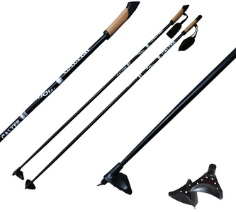 Běžecké hole CALTER® X-SNOW 145cm, rukojeť korek, černé