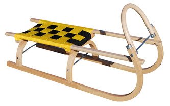 Dřevěné saně SULOV® 67, 95cm, žluto-černé