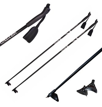 Běžecké hole CALTER® X-SNOW 165cm, rukojeť plast, černé