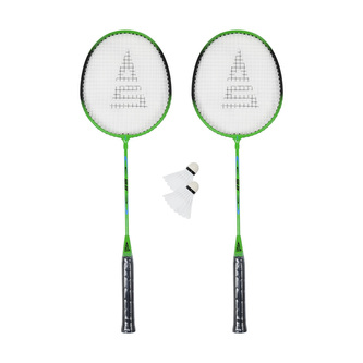 Badmintonový set SULOV®, 2x raketa, 2x míček, vak - zeleno-černý