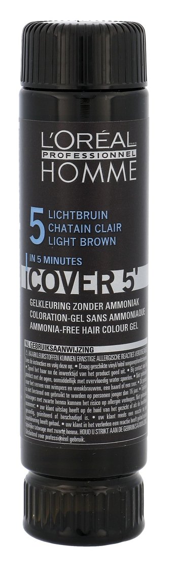 L´Oréal Professionnel Homme Barva na vlasy Cover 5´ 3x50 ml 5 Light Brown pro muže