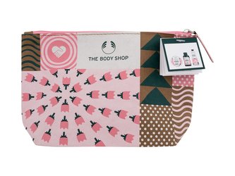 The Body Shop British Rose sprchový gel Shower Gel British Rose 60 ml + tělové máslo Body Butter British Rose 50 ml + krém na ruce Hand Cream British Rose 30 ml + papírová kosmetická taštička