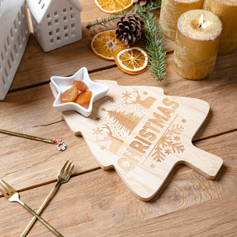 Vánoční servírovací prkénko TROEL | s hvězdou | 30x20 cm | 832494 Homla