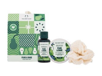 The Body Shop Pears & Share sprchový gel Pears & Share Shower Gel 60 ml + tělové máslo Pears & Share Body Butter 50 ml + žínka