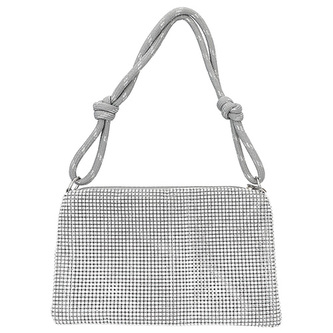 Kabelka s kamínky Top Model, Stříbrná