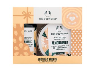 The Body Shop Almond Milk sprchový krém Shower Cream Almond Milk 60 ml + tělové máslo Body Butter Almond Milk 50 ml