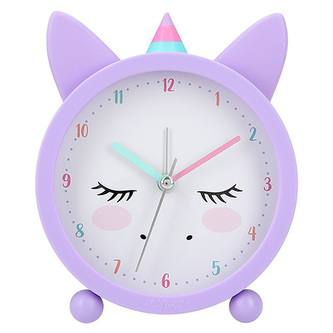 Stolní budík s osvětlením Ylvi, Fialový, jednorožec