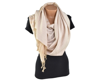 Dámská šála typu pašmína krémová s kapkami