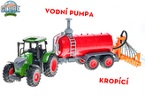 Kids Globe Farming traktor volný chod 49cm s cisternou stříkající vodu v krabičce