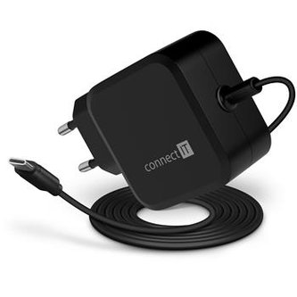 CONNECT IT C-Power Mini univerzální notebookový adaptér USB-C, PD 67 W, ČERNÝ