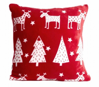 Vánoční polštář s výplní | ROD | v červené barvě | 45x45 cm | XM22 979068 Homla
