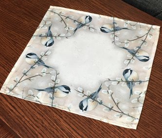 Vánoční dekorační ozdobný ubrousek SÝKORKY 40x40 cm Mybesthome