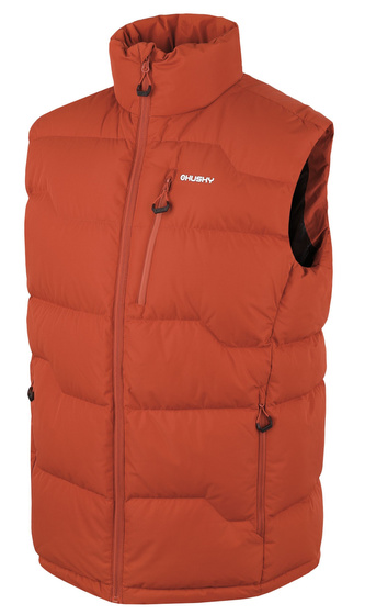 Pánská péřová vesta na zip Deep M dark orange - L