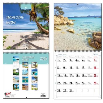 Kalendarz 2024 30x60 13 plansz Słoneczne Wyspy