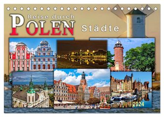 Reise durch Polen ¿ Städte (Tischkalender 2024 DIN A5 quer), CALVENDO Monatskalender