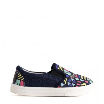 Oldcom Slip-On BOSTON Geometric Teen (Limitovaná edice) Velikost: 31, Barva: Modrá