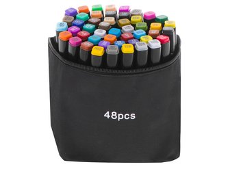 Sada oboustranné lihové fixy v pouzdře 48 ks