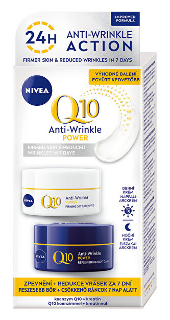 Nivea Q10 Power denní pleťový krém SPF15 50 ml + noční pleťový krém 50 ml
