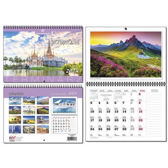 Kalendarz 2024 A4 terminarz 13 plansz Podróże