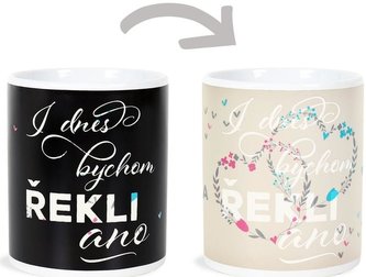 Měnící hrnek Svatba srdíčka 310 ml