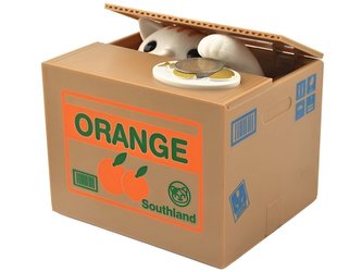 Dětská pokladnička kočička zlodějka mincí