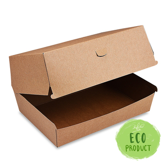 Burger box Plus (PAP) nepromastitelný kraft 195 x 135 x 100 mm [50 ks]