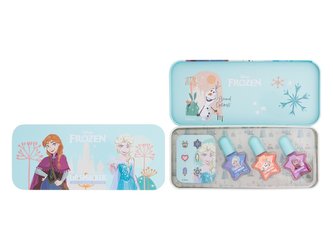Lip Smacker Disney Frozen lak na nehty 3 x 4,25 ml + samolepky + plechová krabička