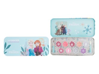 Lip Smacker Disney Frozen lesk na rty 4 x 2,4 g + třpytivý lesk na rty 2 x 1,2 g + rozjasňující krém 0,6 g a 2 x 1,2 g + aplikátor 2 ks + plechová krabička