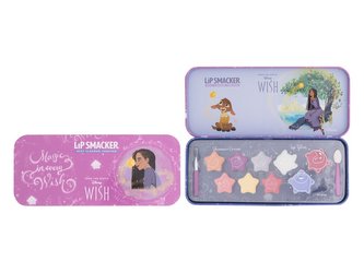 Lip Smacker Disney Wish třpytivý lesk na rty 2 x 1,6 g + lesk na rty 0,8 g + rozjasňující krém 4 x 3,2 g a 2 x 1,6 g + aplikátor 2 ks + plechová krabička