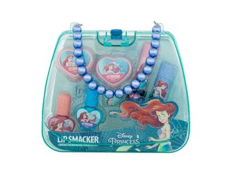 Lip Smacker Disney Princess balzám na rty 2 x 3,4 g + krémový lesk na rty 2 x 2 g + lak na nehty 2 x 4,25 g + prsten + plastová kabelka