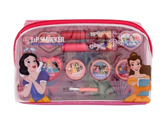 Lip Smacker Disney Princess lesk na rty 2 x 2 ml + krémový lesk na rty 2 x 0,8 g + rozjasňující krém 3 x 1,6 g + prsten 2 ks + přívěsek + aplikátor + kosmetická taštička