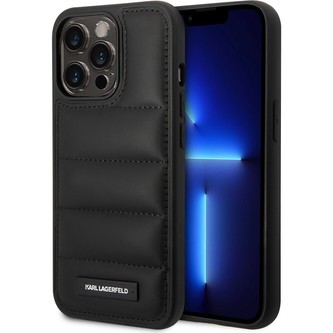Karl Lagerfeld Quilted Puffy Metal Logo kryt iPhone 15 Pro Max černý