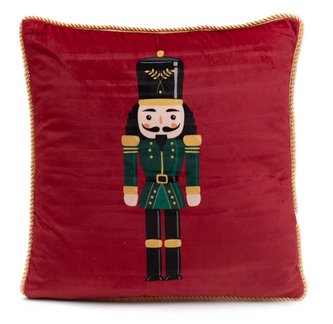 Vánoční OBOUSTRANNÝ polštář s výplní | NUTCRUCKER | sametový s louskáčkem | 45x45 cm | XM22 827841 Homla
