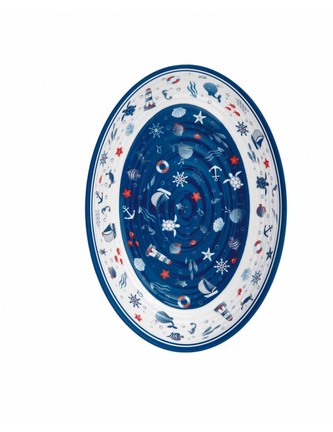 Oválná melaminová mísa TUTTI AL MARE 33x23x6,8cm LE PRIMIZIE BRANDANI