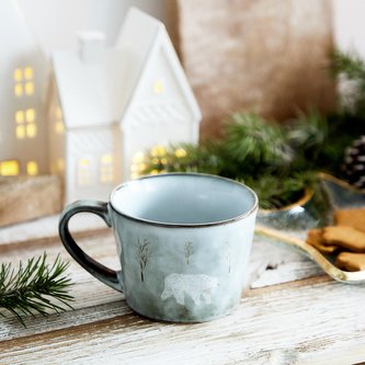 Vánoční hrnek | POLARI | modrý | 0,3 l | 873060 Homla