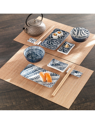 12-ti dílný sushi set porcelán/bambus BRANDANI
