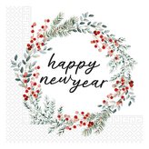 UBROUSKY VÁNOČNÍ HAPPY NEW YEAR 3VRSTVÉ 33X33CM