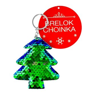 Brelok cekinowy choinka zieleń