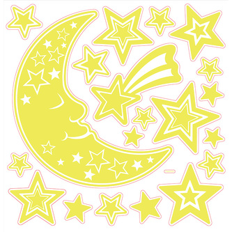 SPARKYS - Svítící samolepky na zeď 3D - MĚSÍC