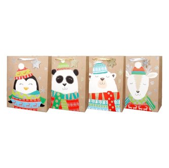 Torba prezentowa 26x32x12cm z brokatem mix