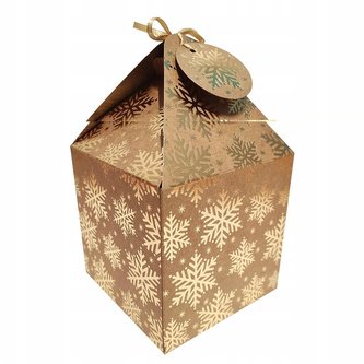 Pudełka na prezent składane 11x11cm gwiazdki 4szt