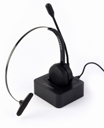 GEMBIRD Sluchátka BTHS-M-01, vhodné pro call centra, mikrofon, Bluetooth, černé