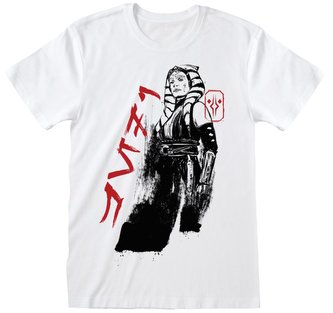 Pánské tričko Star Wars Ahsoka|Hvězdné války: Ink Text (L) bílá bavlna