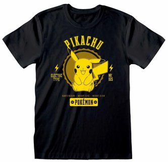Pánské tričko Pokémon: Collegiate Pikachu (L) černá bavlna