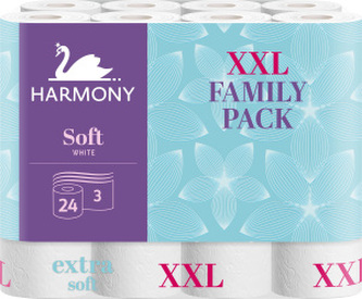 Harmony Soft Family Pack 3vrstvý toaletní papír, role 15,7 m, 24 rolí