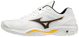 Mizuno WAVE STEALTH V / White / Black / Lemon Chrome Velikost boty: 39.0/6.0