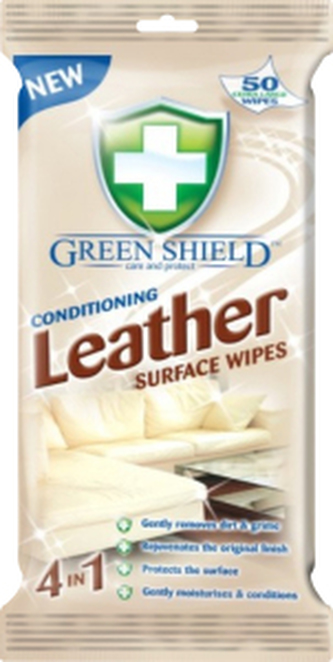 Green Shield úklidové vlhčené ubrousky na kůži a koženku, 50 ks