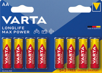 Varta Longlife Max Power AA tužkové baterie 8 ks