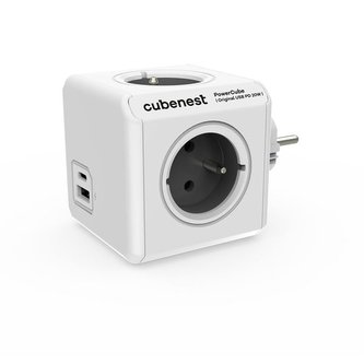 Rozbočka PowerCube Original USB A+C, šedá